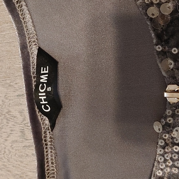 Chic Me Sparkling Velvet Sequin Tracksuit Women's Small (4-6) Flaw On Pants, Y2K - Picture 4 of 9